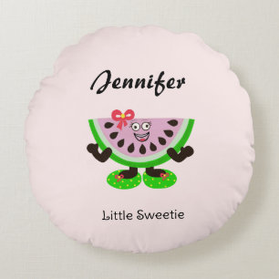 Melon girl round pillow