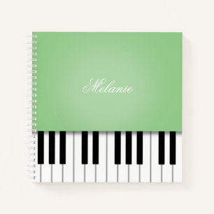 Melon Green Piano Music Keyboard Personalized Notebook