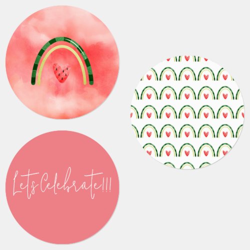 Melon Heart Watermelon Birthday Sticker