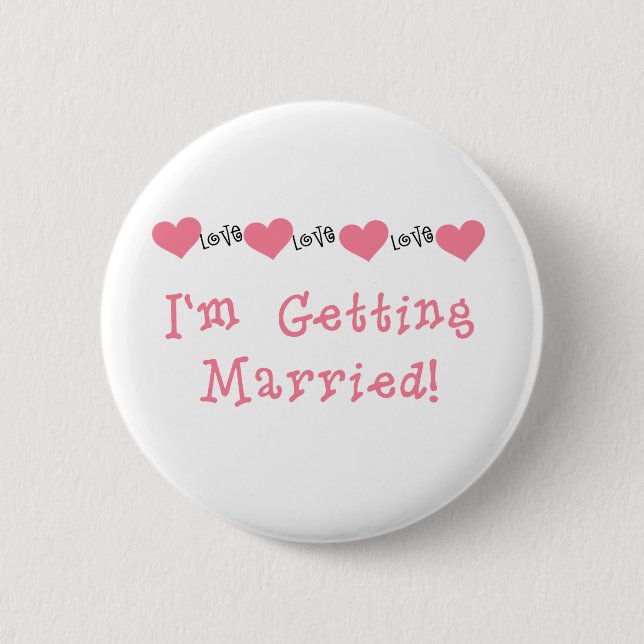 Melon Hearts I'm Getting Married Button (Front)