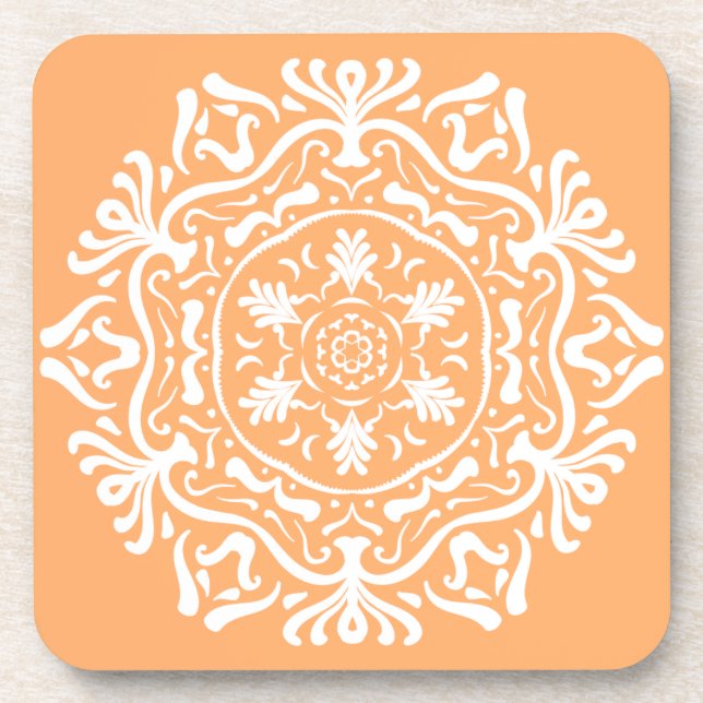 Melon Mandala Beverage Coaster (Front)