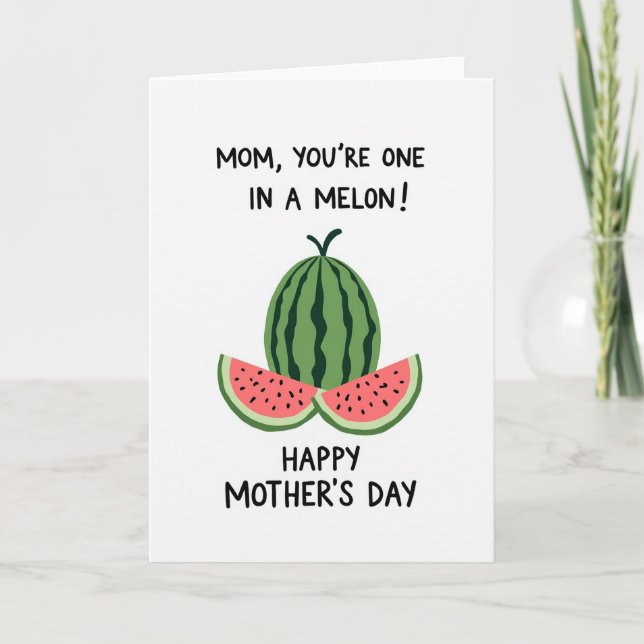 Melon Mothers Day Illustration Card (Front)