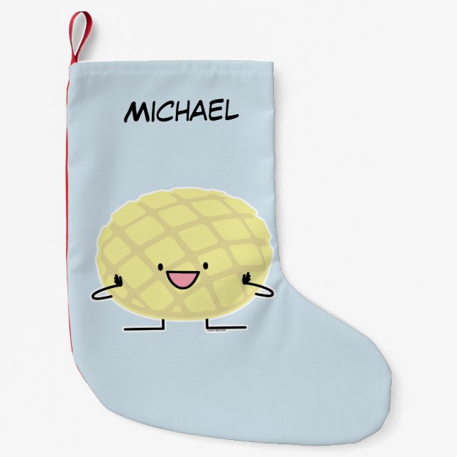 Melon Pan Japanese concha sweet bread patisserie Small Christmas Stocking (Front)