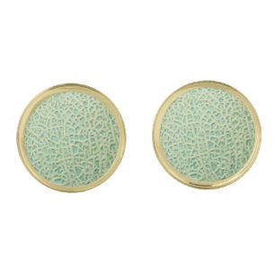 Melon Pattern Gold Cufflinks