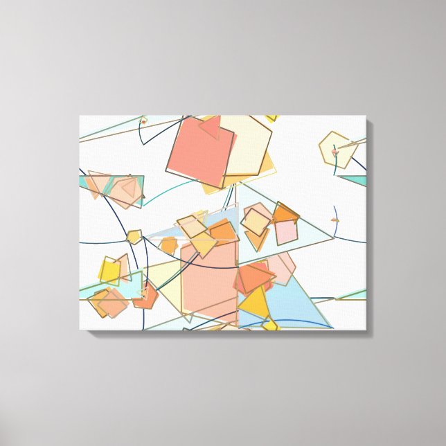 Melon, pink and aqua abstract canvas print (Front)