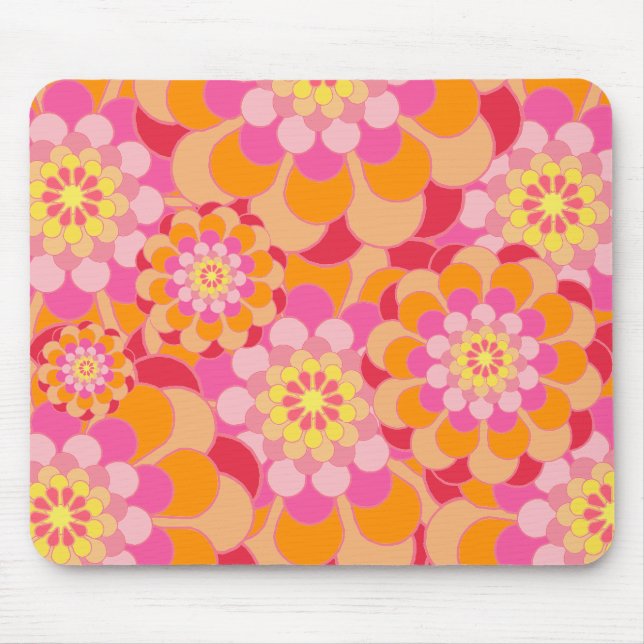 Melon Shades Floral Background Mouse Pad (Front)