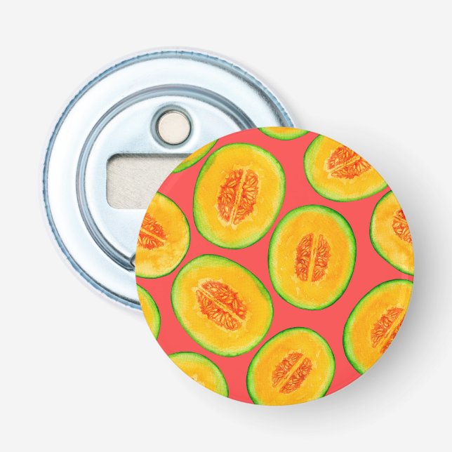 Melon slices watercolor pattern bottle opener (Front)