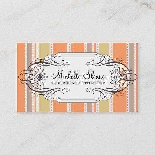 Customizable Melon Stripes Business Card