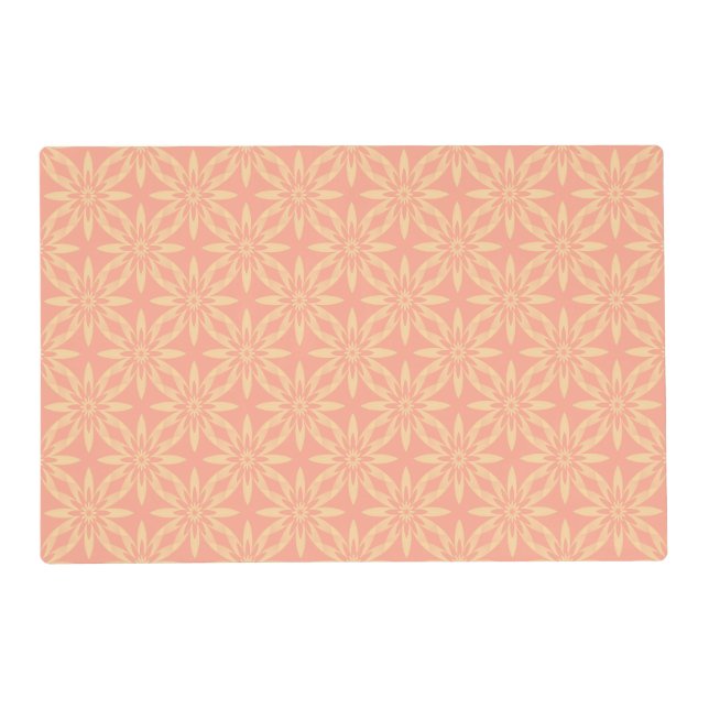 Melon Yellow Flower Seamless Pattern Laminated Placemat (Front)