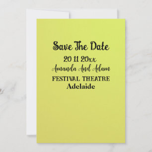 Melon Yellow, Save The Date Wedding Invitation