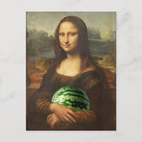 Melona Lisa Wishes Happy National Watermelon Day Postcard
