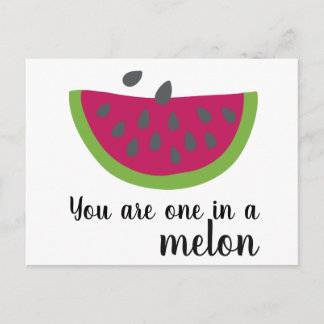 Melone mit Spruch - Postkarte Postcard