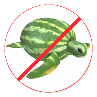 Melonturtles Prohibited! Classic Round Sticker