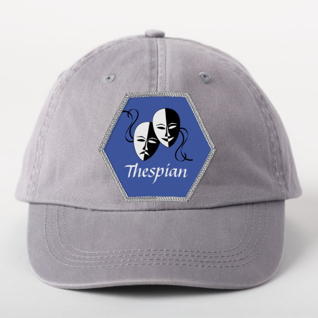 Melpo Thespian Masks Iron On  Patch (On Headwear)