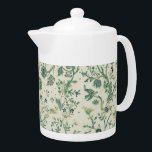 MELSETTER IN KELMSCOTT GARDEN - WILLIAM MORRIS TEAPOT<br><div class="desc">A beautiful garden style pattern designed by May Morris for her father William's bed hangings at their famous home Kelmscott Manor in 1893. Offered here in soft vintage greens and neutral cream tones reminiscent of a country garden. For other colorways for Melsetter and for other famous William Morris patterns see...</div>