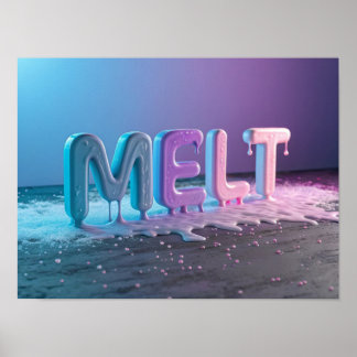 MELT: A 3D Typography Abstract Poster