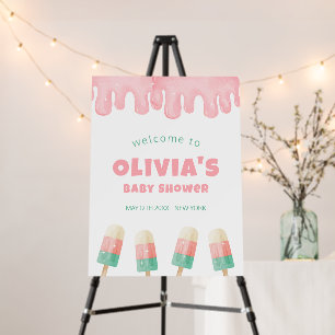 Melt Ice Cream Pop Baby Shower Welcome Sign