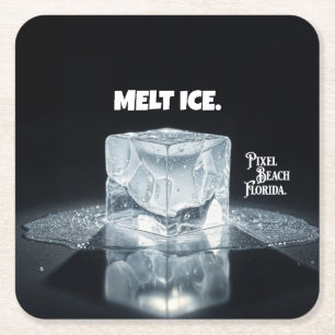 MELT ICE. Keychain Square Paper Coaster