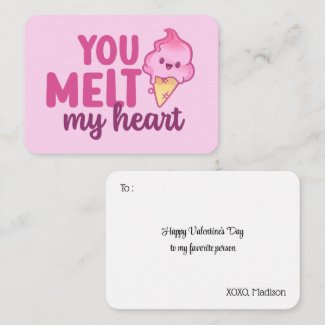 Melt My Heart Funny Pun Cute Pink Valentine's Day