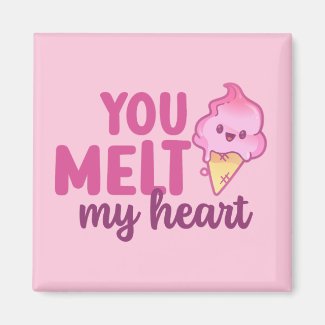Melt My Heart Funny Pun Cute Valentine's Day Pink