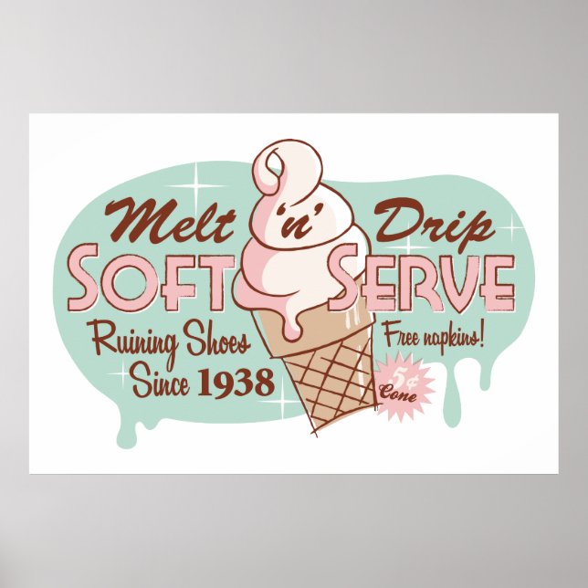 Melt 'n' Drip Soft Serve Ice Cream Print (Front)