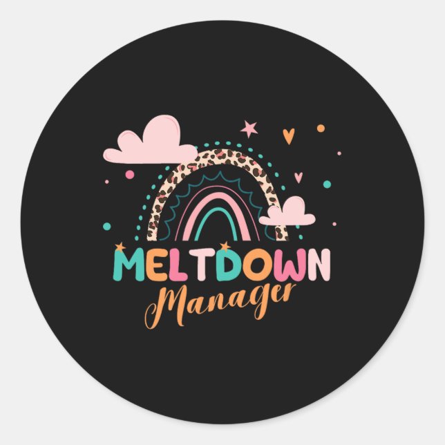 Meltdown Manager After School Daycare Provider Chi Classic Round Sticker (Front)