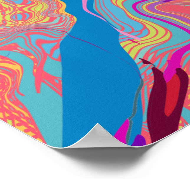 MELTED BEZIER GLITCH VERTICAL 02 POSTER (Corner)