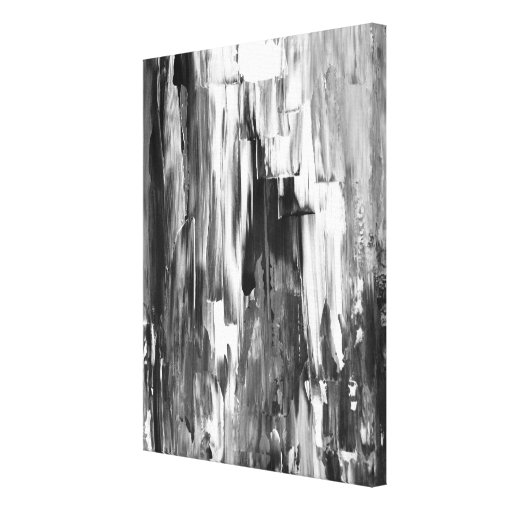 'Melted' Black and White Abstract Art Canvas Print | Zazzle