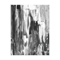 'Melted' Black and White Abstract Art Canvas Print