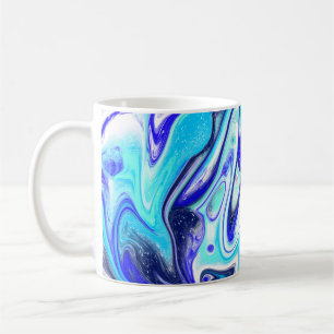 Melted Blue   Fluid Art Coffee Mug