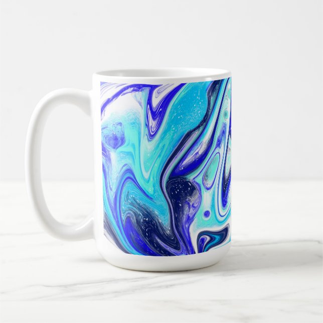 Melted Blue | Fluid Art Coffee Mug (Left)