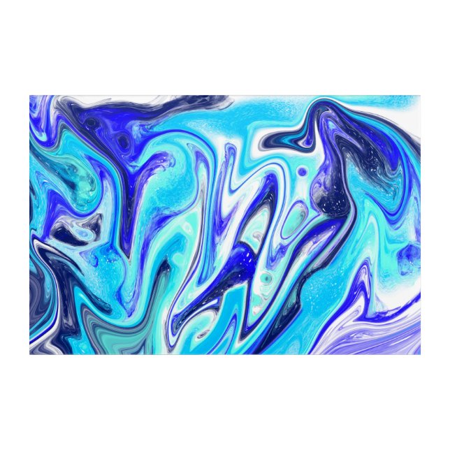 Melted Blue | Marble Fluid Art (Front)