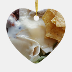 Melted Cheese Nacho Funny Food Ceramic Ornament