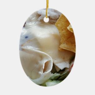 Melted Cheese Nacho Funny Food Ceramic Ornament