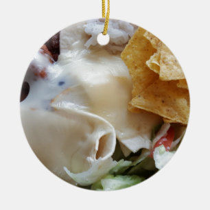 Melted Cheese Nacho Funny Food Ceramic Ornament