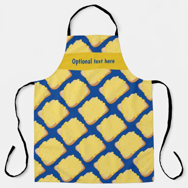 Melted cheese on toast - add your name for custom apron (Front)