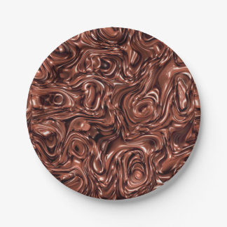 Melted Chocolate Background Paper Plates