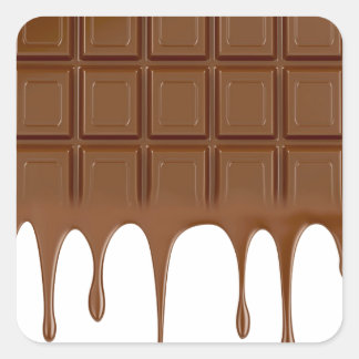 Melted chocolate bar square sticker