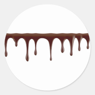 Melted chocolate classic round sticker