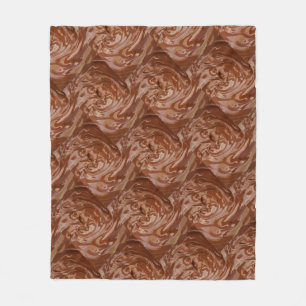 Melted chocolate cocoa fudge swirl dessert fleece blanket