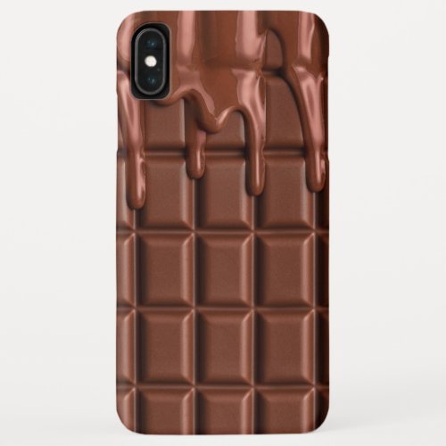 Melted chocolate dripping over a chocolate block iPhone XS max case