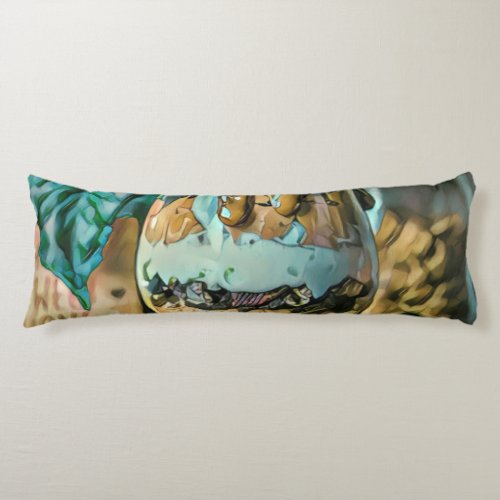 Melted chocolate ice cream shop scoop body pillow