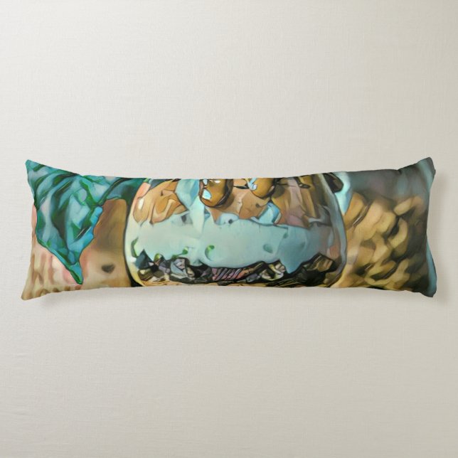Melted chocolate ice cream shop scoop body pillow (Front)
