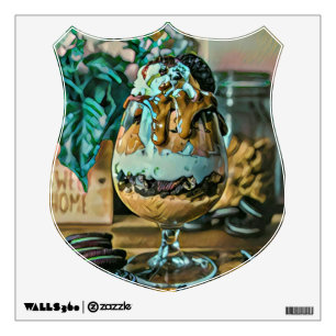 Melted chocolate ice cream shop scoop wall decal