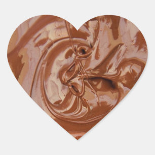 Melted Chocolate Texture Heart Sticker