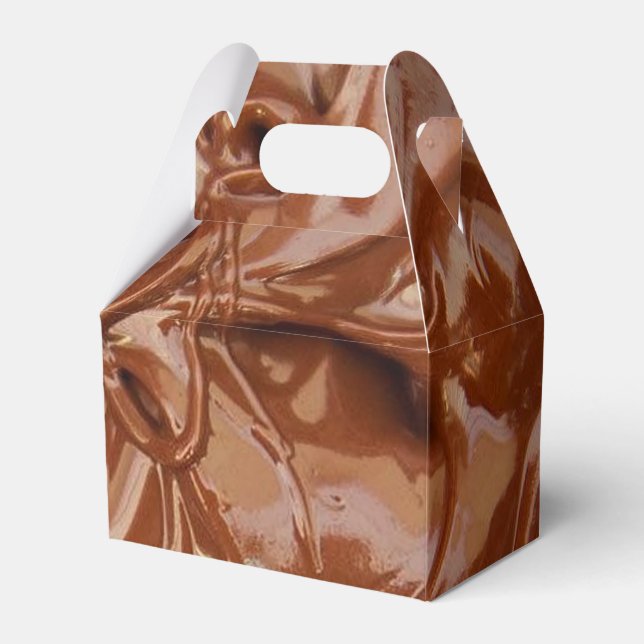 Melted Chocolate Texture Image Favor Boxes (Front Side)