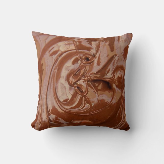 Melted Chocolate Texture Throw Pillow (Front)