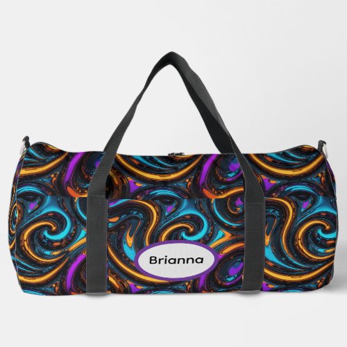 Melted Chrome Swirls Duffle Bag