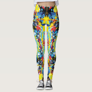 Melted Color Multicolor Abstract Splatter Leggings
