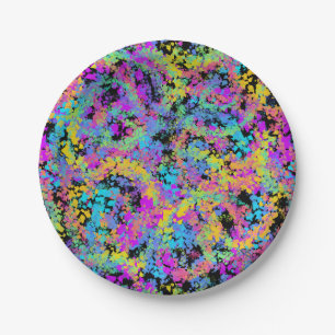 melted crayon multicolor : paper plates
